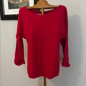 Cable & Gauge Vibrant Red Long Sleeve Top